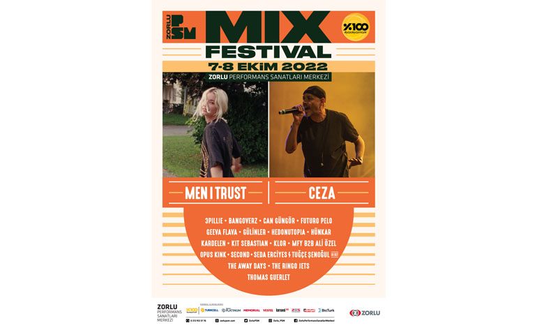 Men I Trust, Ceza, Gülinler, Futuro Pelo, The Away DaysThe Ringo Jets, Second, Hedonutopia ve daha fazlası 7-8 Ekim’de Zorlu PSM’nin MIX Festival’inde!