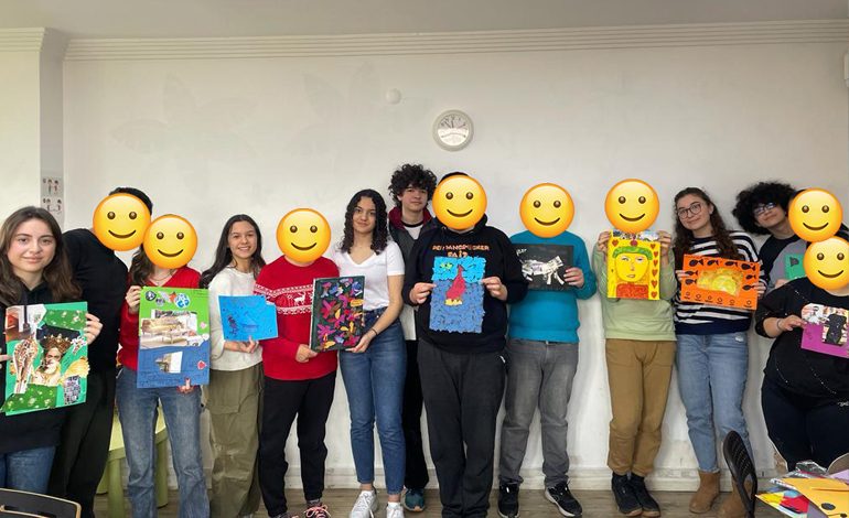 Lise öğrencileri özel eğitim alan akranlarına sanatla dostluk eli uzattılar