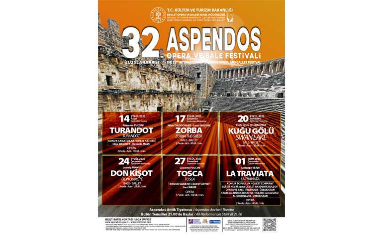 DEVLET OPERA VE BALESİ GENEL MÜDÜRLÜĞÜ32. ULUSLARARASI ASPENDOS OPERA VE BALE FESTİVALİ BAŞLIYOR